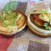 Burger King Whopper Junior Sandwich Open Face