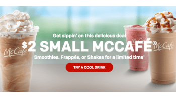 McDonald’s $2 Smoothie, Frappe or Milkshake Deal