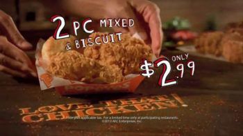 Popeyes 2 Piece Mixed Chicken + Biscuit for $2.99